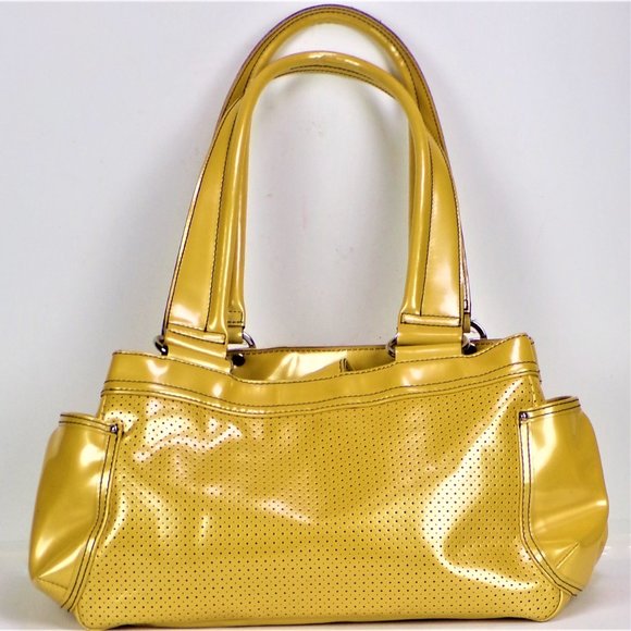 Yellow Perforated Women's Handbag - Picture 2 of 13